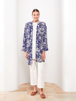 ?al Yaka Desenli Uzun Kollu Kad?n Kimono