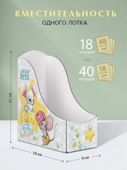VAL LP-G-3VP-90 Лотки для бумаг верт., тетрадные, 21*18*9 см, набор 6 шт., ЛЮБИМЧИКИ, шт - Valiant фото 8