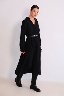 Martichelli Платье чёрное с юбкой-плиссе  фото 11