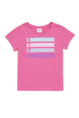 Розовая базовая футболка с круглым вырезом для девочек Неожиданная скидка в корзине