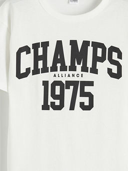 Bisiklet Yaka Bask?l? Erkek ?ocuk Ti??rt