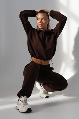 Костюм женский из футера 2-х нитка Герда шоколад