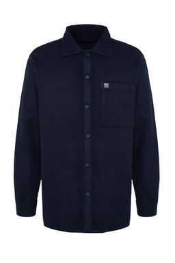 TRENDYOL MAN Lacivert Oversize Fit Gomlek Yaka Etiket Detayl? Kase Gomlek TMNAW24GO00015 - Trendyolmilla фото 7