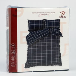 Постельное бельё Этель евро Клетка цвет синий 200х215, 220х240, 50х70-2 шт, бязь, 125 г/м2  фото 5