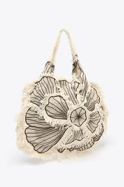 FLORAL EMBROIDERED MAXI TOTE BAG - Zara фото 8