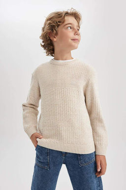 Свитер с круглым вырезом для мальчика - Defacto фото 5