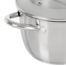 Кастрюля нержавеющая сталь, 2.7 л, с крышкой стекло, Daniks, Перл, GS-01205-18, индукция (397613)  фото 4
