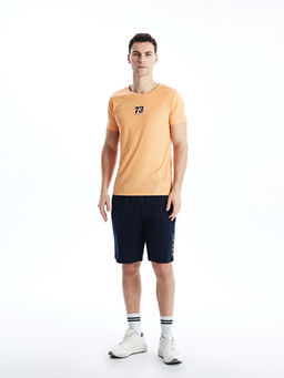 Bisiklet Yaka K?sa Kollu Bask?l? Erkek Ti??rt