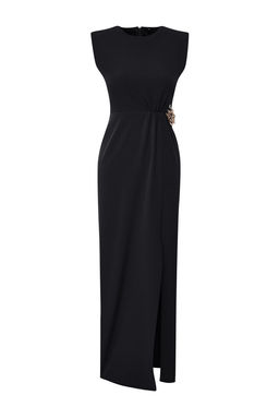 TRENDYOLMILLA Siyah Vucuda Oturan Astars?z Uzun S?k Abiye & Mezuniyet Elbise TPRSS25AE00018  фото 6