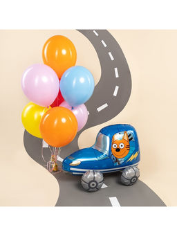 Воздушный шар фольгированный 3D 29" «Три Кота. Коржик в машине»