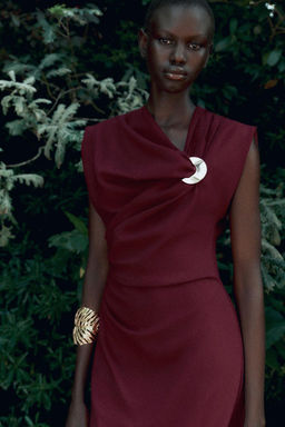 GOLD APPLIQUE MIDI DRESS - Zara фото 3