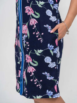 Халат женский, цвет синий белый розовый