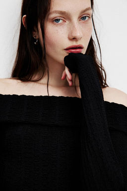 Top off-the-shoulder con textura - H&m фото 2