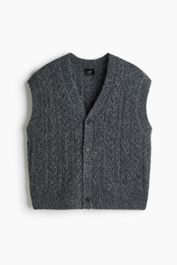Su?ter chaleco en punto trenzado Loose Fit