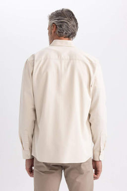 Рубашка из габардина обычного кроя с длинными рукавами - Defacto фото 9