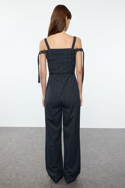 Lacivert Cizgili Kusakl? Kollar? Ayarlanabilir Baglamal? Uzun Tulum TWOAW25TU00017 - Trendyolmilla фото 5