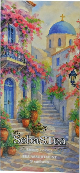 SebaSTea. 8 марта. Весенняя открытка. Романтичная улица карт.упаковка, 9 пак.