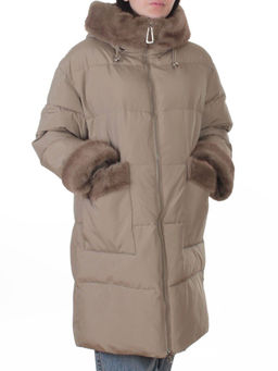 6093 OLIVE Куртка зимняя женская оверсайз (200 гр. холлофайбер)
