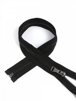 Молния Mzip мет. №5 черный никель шлиф.звено, 80 см цв.F322 черный уп.10шт