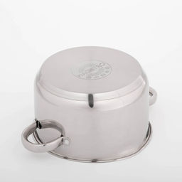 Кастрюля Magistro klimena, 3.5 л, AISI - 201, крышка-дуршлаг, носик для слива, капсульное дно, индукция, нержавеющая сталь