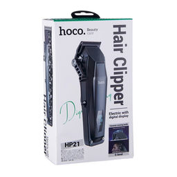 Машинка для стрижки Hoco HP21, 4 насадки, 3/6/9/12 мм, от АКБ, чёрная