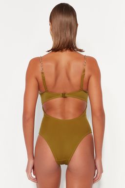 Haki Balenli Zincir Aksesuarl? High Leg Mayo TBESS23MA00218