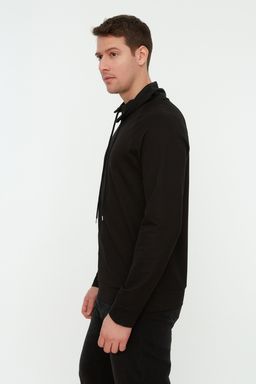 Siyah Regular/Normal Kesim Degaje Yaka Uzun Kollu Sardonsuz Sweatshirt TMNAW21SW0302 - Trendyolmilla фото 2