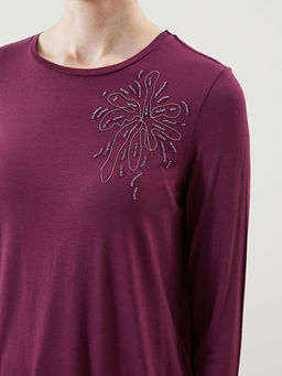 Bisiklet Yaka Ta?l? Kad?n Bluz