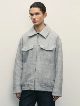 Куртка-бомбер из ткани с шерстью / Zarina  фото 3