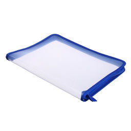 Папка на молнии с 3-х сторон А4, 450мкм, прозрачная с синим кантом - Calligrata фото 2