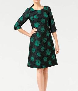 Платье, черно-зеленое