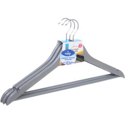 Плечики деревянные с выемками 3шт "ИДЕЯДОМА", цвет серый, 44*22,5см (Селфи)