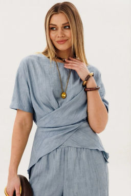 Костюм брючный 5405 голубой - Fantazia mod фото 3