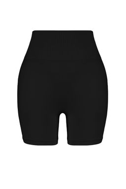 Siyah Seamless/Dikissiz Ekstra Toparlay?c? Orme Spor Sort/K?sa Tayt THMSS23TY00001