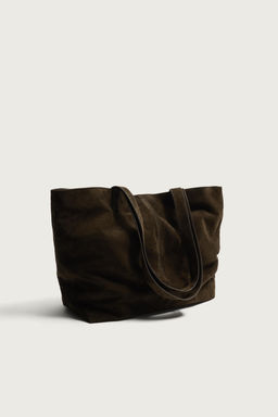 BOLSO SHOPPER PIEL / Marr?n - Zara фото 2