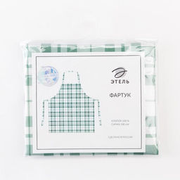 Фартук "Этель" Eucalyptus (клетка) 60х70 см, 100% хлопок, саржа 190 г/м²