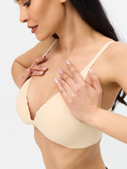 Топ-бюстье бюстгальтер бесшовный Vanessa for me S013 нейлон, эластан бежевый размеры S, M, L, XL