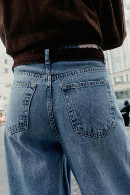 Z1975 HIGH-WAIST WIDE-LEG FULL-LENGTH JEANS WITH BELT - Zara фото 3