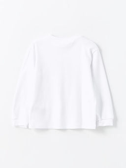 Bisiklet Yaka Uzun Kollu Atat?rk Bask?l? Erkek Bebek Ti??rt - Waikiki фото 2