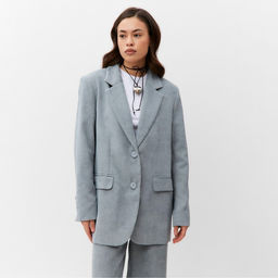 Пиджак женский MIST Velvet, размер 42-44 (S-M), серый