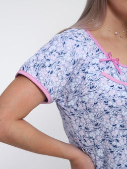 М427 Пижама Ретро кулирка (цветы на сиреневом)