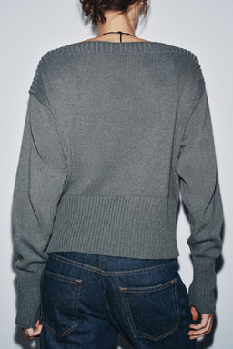 BOAT NECK KNIT SWEATER - Zara фото 12