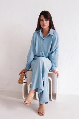 9650 Костюм в пижамном стиле голубой - Martichelli фото 7