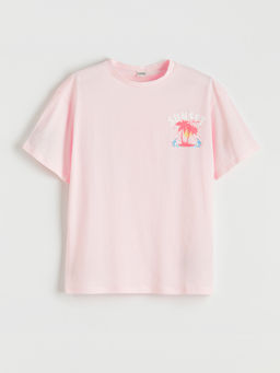 Bisiklet Yaka K?z ?ocuk Bask?l? Ti??rt