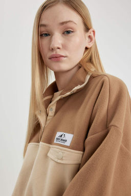 Флисовый свитшот свободного кроя Cool - Defacto фото 4