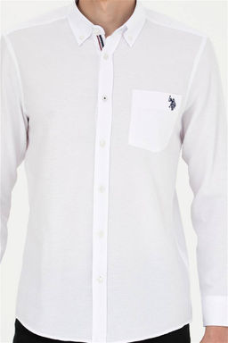 Мужская белая рубашка с длинным рукавом - U.s. polo assn фото 13