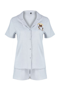 Trendyolmilla Gri Ay?c?kl? Sortlu Dokuma Pijama Tak?m? THMSS24PT00065 фото 7