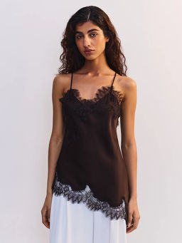 Асимметричный топ с кружевом / Zarina  фото 3