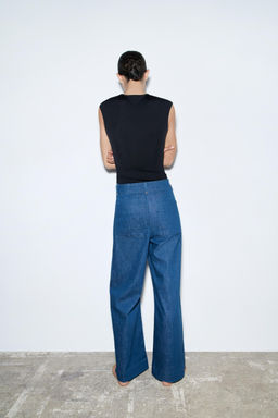 JEANS ZW COLLECTION WIDE LEG HIGH-WAIST - Zara фото 3