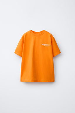 CAMISETA ESTAMPADO TEXTO / Naranja vivo